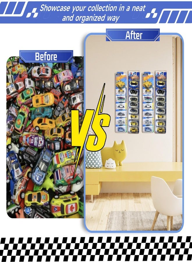 Enklogic 12 Pack Model Car Storage Display Case - Wall-Mounted Clear Organizer (4.4" W x 16.7" H) Compatible with Hot Packaged Wheels Diecast Blister Holds 108 Standard Packaged Diecast Cars - Image 5